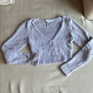 Behind the Radar‎ Button-Up Fuzzy Lavender Cardigan/ Sweater Women’s Size S